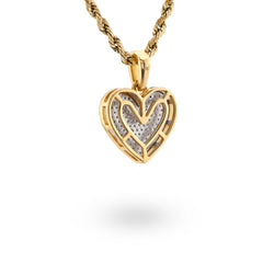 10k Yellow Gold 0.50CTW Natural Diamond Heart Shaped Pendant Womens 2.6gms Charm