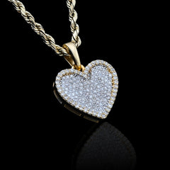 10k Yellow Gold 0.50CTW Natural Diamond Heart Shaped Pendant Womens 2.6gms Charm