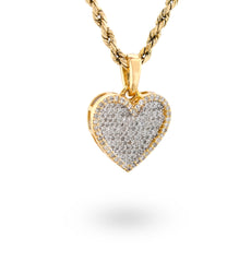 10k Yellow Gold 0.50CTW Natural Diamond Heart Shaped Pendant Womens 2.6gms Charm