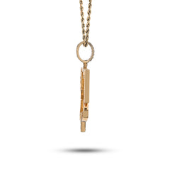 Mens 10k Yellow Gold 1CTW Natural Diamond "Loyalty First" Charm 12.8gms Pendant
