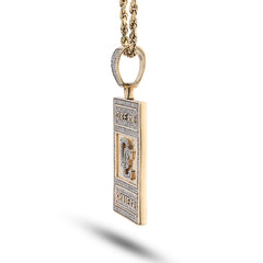 10k Yellow Gold "Dream Chasers" Rectangle Pendant 0.75CTW Natural Diamond Charm