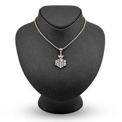 10k Yellow Gold Mens "KING" Crown Charm 0.50CTW Natural Diamond 3.2gms Pendant
