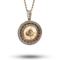 10k Yellow Gold 0.55CTW Natural Diamond Roulette Casino Pendant Mens 16.1g Charm