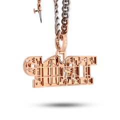 10k Rose Gold Trap House Custom Pendant 4.03 CTW Round/Baguette Charm 28.7gm