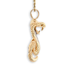 Fine 10k Yellow Gold 0.50CTW Natural Round Diamond Cobra Pendant 33gm Mens Charm