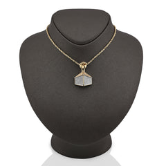 10k Yellow Gold 1.1CTW Natural Diamond House Shape Pendant Close Fist 6.9g Charm
