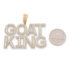 10k Yellow Gold "Goat King" Men Pendant 1.5CTW Natural Round Diamond 13.6g Charm