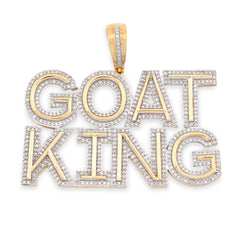 10k Yellow Gold "Goat King" Men Pendant 1.5CTW Natural Round Diamond 13.6g Charm