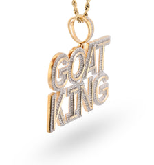 10k Yellow Gold "Goat King" Men Pendant 1.5CTW Natural Round Diamond 13.6g Charm