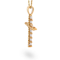 10k Yellow Gold Segmented Cross Pendant 2.8CTW Natural Diamond Mens 9.8gms Charm