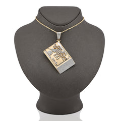 10k Yellow Gold "USA 100$" Bill 3.5CTW Natural Diamond Mens Charm 36.5gm Pendant