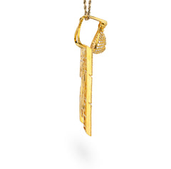 10k Yellow Gold "ONE & ONLY" Money Bag Pendant 8CTW Natural Diamond 43.7gm Charm