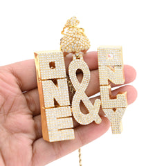 10k Yellow Gold "ONE & ONLY" Money Bag Pendant 8CTW Natural Diamond 43.7gm Charm