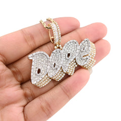 10k Yellow Gold 3.75CTW Natural Round/Baguette Diamond "DOPE" Pendant 5.1g Charm