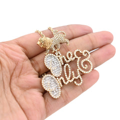 10k Yellow Gold "One & Only" Lion Bail 2.87CT Round/Baguette Diamond 13g Pendant