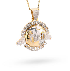 10k Yellow Gold TMD Globe Truck 2 CTW Natural Diamond Charm 28.9gms Mens Pendant