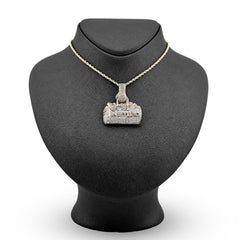 10k Yellow Gold 5CTW Natural Diamond "IN MY BAG" Hand Bail Pendant 18.1gm Charm