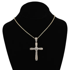 10k Yellow Gold 1.75CTW Natural Diamond Cross Religious Charm Mens 6.2gm Pendant