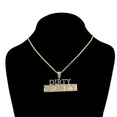10k Yellow Gold "DIRTY MONEY" Charm 1CTW Natural Diamond ICED Pendant 9.8g Charm