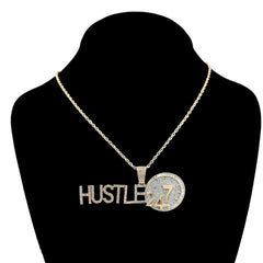 10k Yellow Gold 2CTW Natural Round/Baguette Diamond "HUSTLE 24/7" 15.1gms Charm
