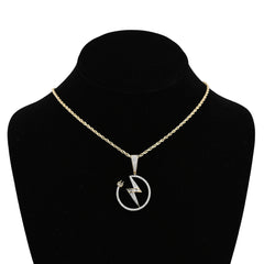 10k Yellow Gold 3/4CT Natural Round/Baguette Diamond Lightning Bolt 3.6g Pendant