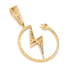 10k Yellow Gold 3/4CT Natural Round/Baguette Diamond Lightning Bolt 3.6g Pendant