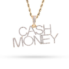 Fine 10k Yellow Gold 1CTW Natural Diamond "CASH MONEY" Mens Pendant 4.1gms Charm