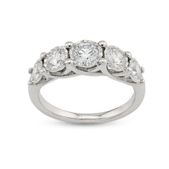 925 Silver 1CTW Lab Diamond Women Engagement Ring 3.5gm
