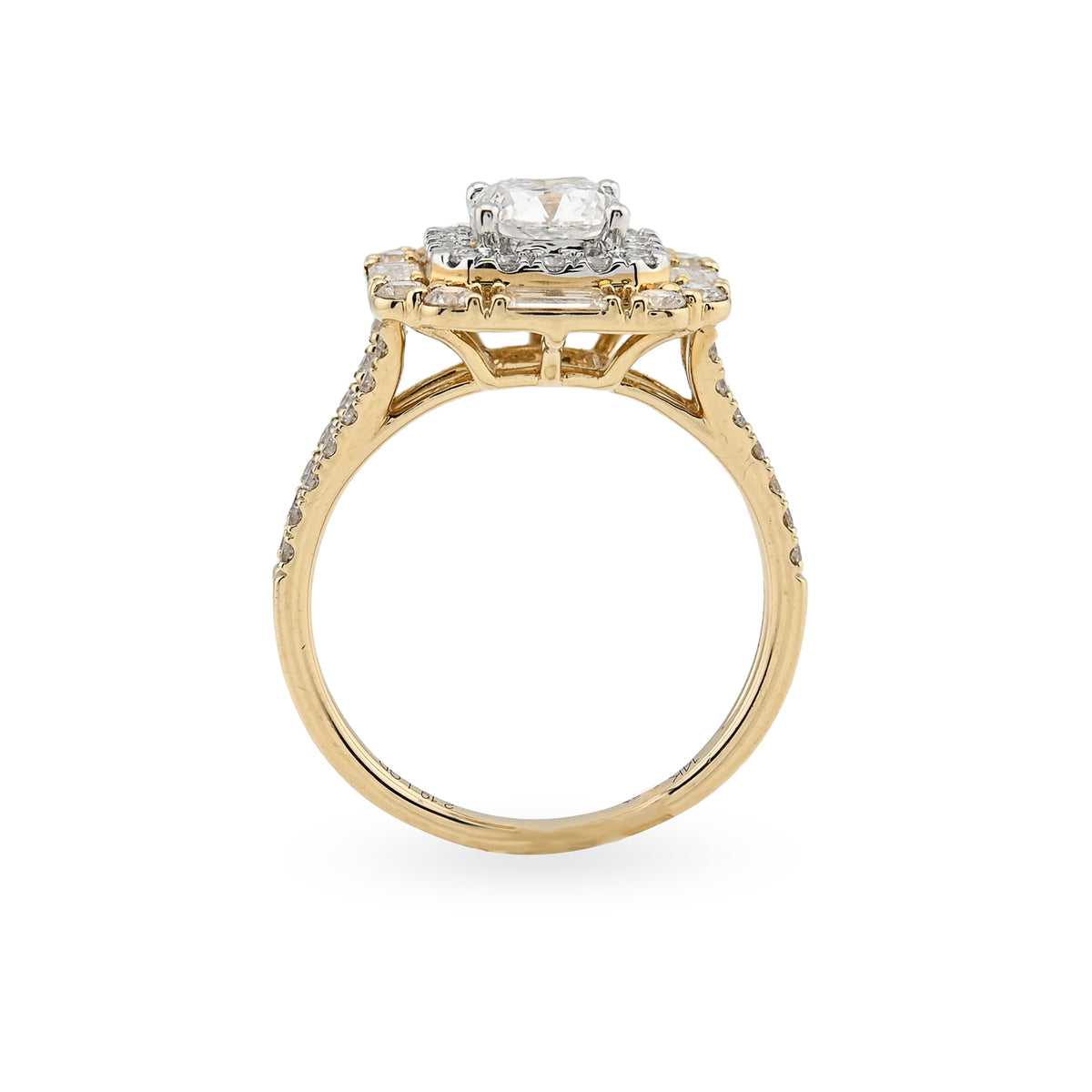 14k Yellow Gold 2.19 CTW Lab Diamond Womens Wedding Ring 4.3gm