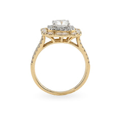 14k Yellow Gold 2.19 CTW Lab Diamond Womens Wedding Ring 4.3gm