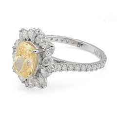 14k White Gold 3.15CTW Lab Diamond Womens Engagement Ring 3.9gm