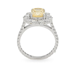 14k White Gold 3.15CTW Lab Diamond Womens Engagement Ring 3.9gm
