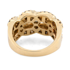 For Mens 14k Yellow Gold 5.5CTW Natural Diamond Double Twisted Ring 10gms Band
