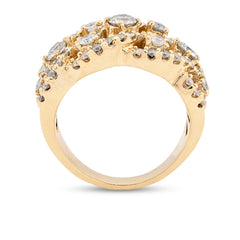 For Mens 14k Yellow Gold 5.5CTW Natural Diamond Double Twisted Ring 10gms Band