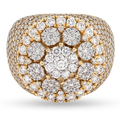Mens 10k Yellow Gold 4.43CTW Natural Diamond Cluster Round Ring 13.5gms Band