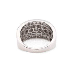 Mens 925 Sterling Silver 0.25CTW Natural Diamond Multi-Row Column Ring 8.2g Band