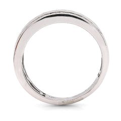 14k White Gold 0.98CTW Natural Diamond Two Row Channel Setting Ring 8.2gms Band
