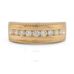 10k Yellow Gold 0.65CTW Natural Single Row Diamond Anniversary Ring 6.6gms Band