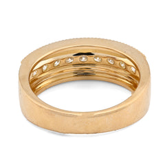 10k Yellow Gold 0.65CTW Natural Single Row Diamond Anniversary Ring 6.6gms Band