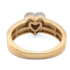 Ladies 10k Yellow Gold 3.5gms 0.29CTW Natural Diamond Heart Shaped Ring Size 7