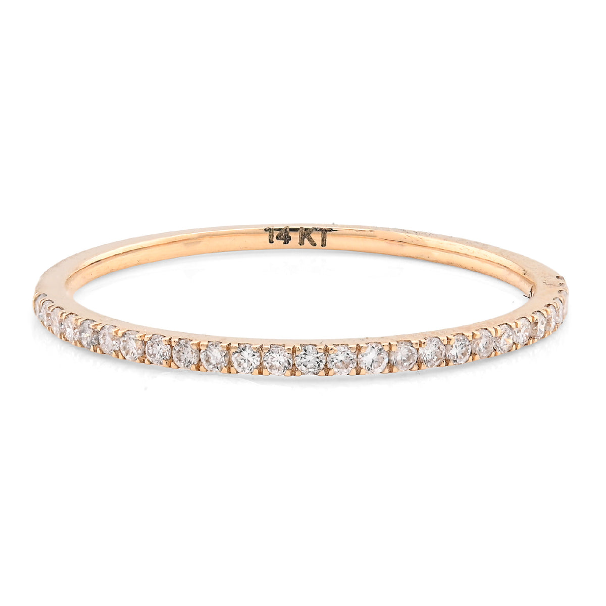 Womens 14k Yellow Gold 0.25CTW Lab Grown Round Diamond Wedding Band 0.8gms Ring