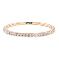 Womens 14k Yellow Gold 0.25CTW Lab Grown Round Diamond Wedding Band 0.8gms Ring