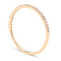 Womens 14k Yellow Gold 0.25CTW Lab Grown Round Diamond Wedding Band 0.8gms Ring