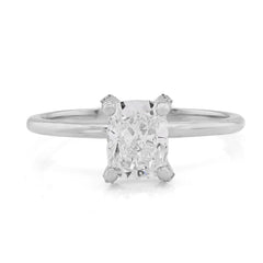 14k White Gold 2.2g 1CTW Lab Grown Diamond Cushion Solitaire Womens Wedding Ring