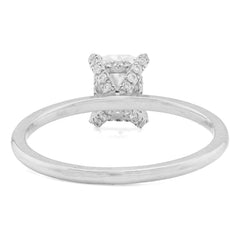 14k White Gold 2.2g 1CTW Lab Grown Diamond Cushion Solitaire Womens Wedding Ring