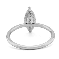 14k White Gold 2.2gms 1CTW Lab Diamond Marquise Solitaire Wedding Ring For Women