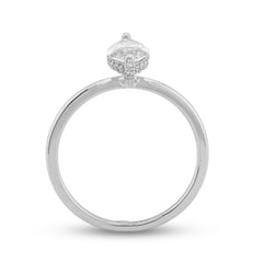 14k White Gold 2.2gms 1CTW Lab Diamond Marquise Solitaire Wedding Ring For Women