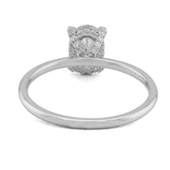 14k White Gold 1CTW Lab Grown Diamond Oval Solitaire Wedding Ring 2.2g For Women