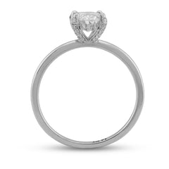 14k White Gold 1CTW Lab Grown Diamond Oval Solitaire Wedding Ring 2.2g For Women