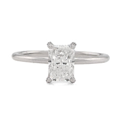 Women 14k White Gold 2.2g 1CT Lab Diamond Princess Cut Solitaire Engagement Ring